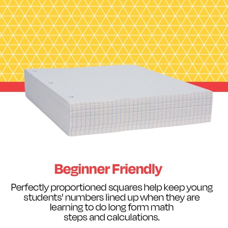 School Smart-86667 Double Sided Grid Paper, 3 Hole Punched, 8-1/2 x 11 Inches, 1/4 Inch Rule, White, Pack of 500 - Image 5